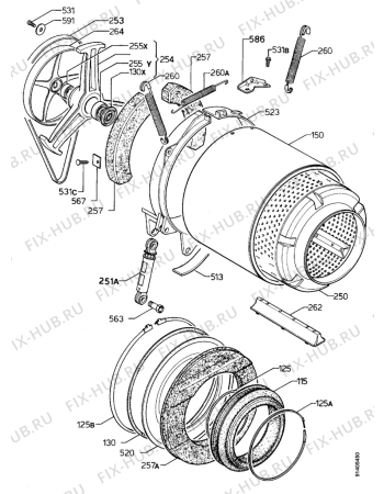 Взрыв-схема стиральной машины Privileg 021797 6 - Схема узла Functional parts 267